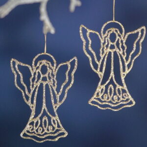 Kulta-/hopeakide-enkeli/lumihiutale